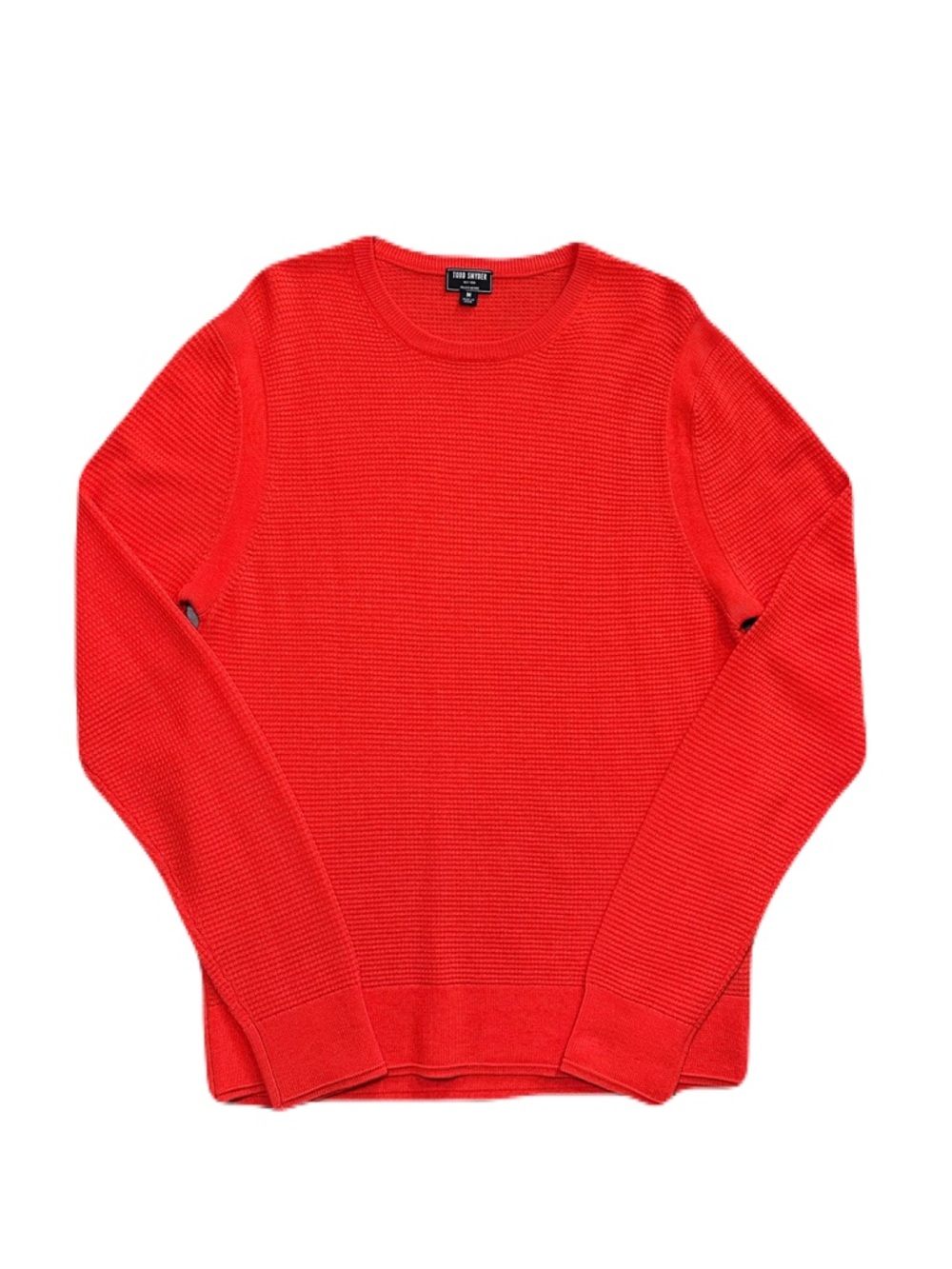 Todd Snyder Italian Merino Waffle Knit Crew Orange Men's Size Medium